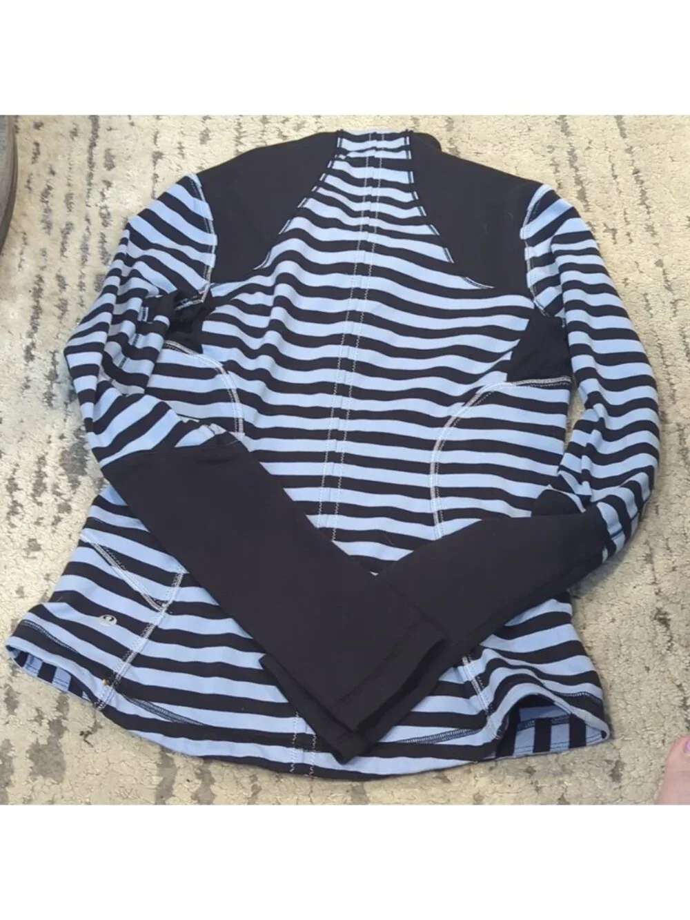 Lululemon Forme Jacket Sea Stripe Polar Haze Black / Black